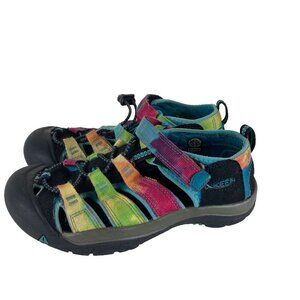 KEEN Boy Girl Sz 3 Newport Hiking Closed Toe Water Sandals Rainbow Tie Dye Beach